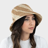 Women's Baldric Straw Crochet Bucket Hat