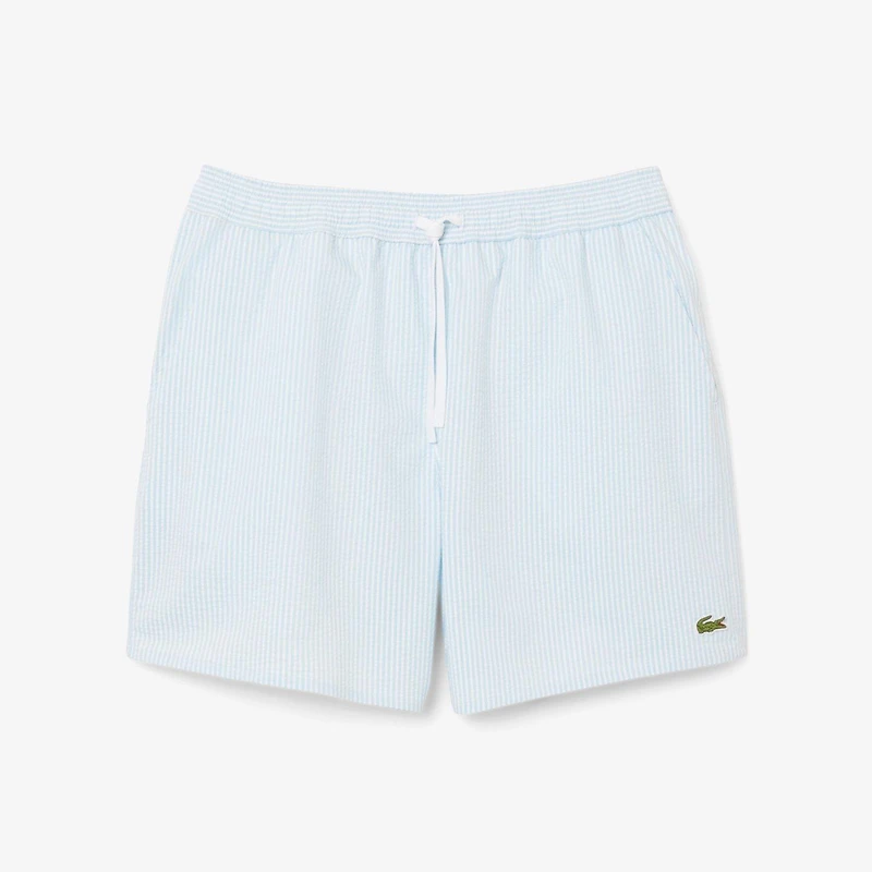Men's Mid-Length Striped Textured Swim Trunk