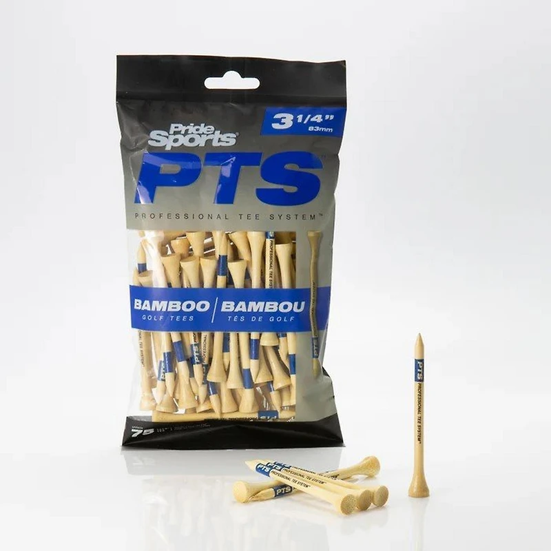 Pride ProLength Plus 3.25" Bamboo Golf Tees (75 Pack)