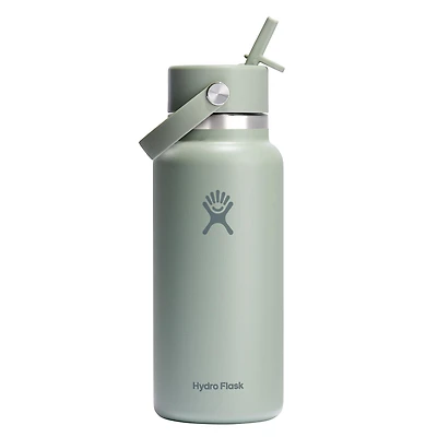 Wide Mouth Insulated Bottle with Flex Straw Cap (32 oz