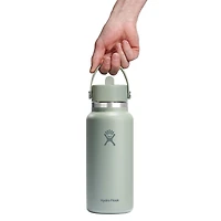Wide Mouth Insulated Bottle with Flex Straw Cap (32 oz