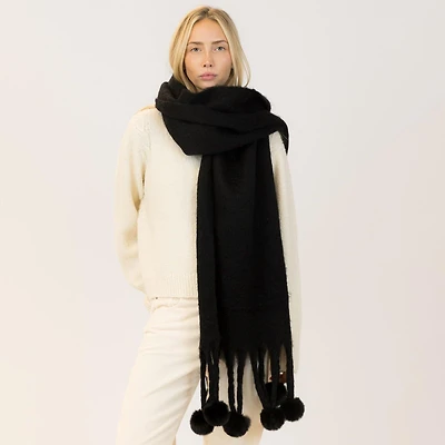 Women's Pompom Scarf