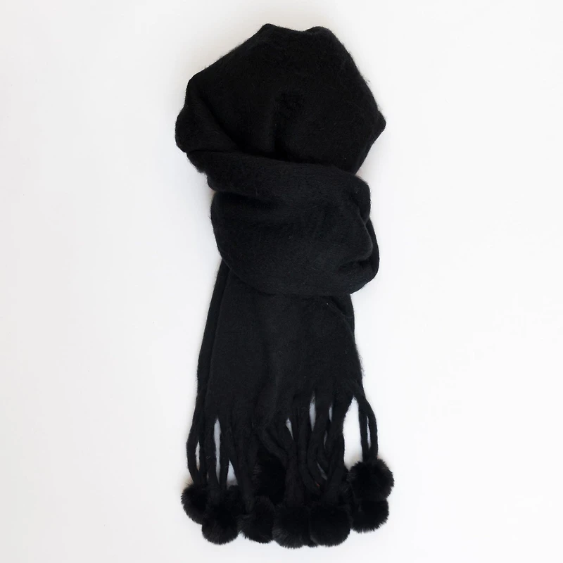 Women's Pompom Scarf