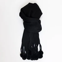 Women's Pompom Scarf