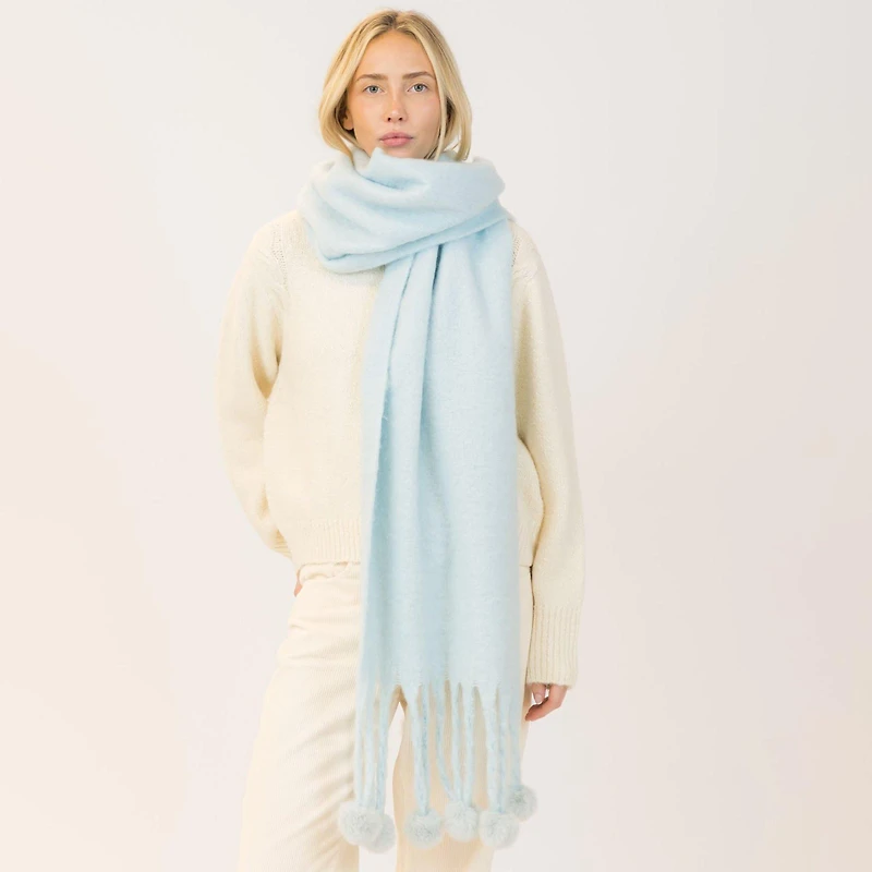 Women's Pompom Scarf