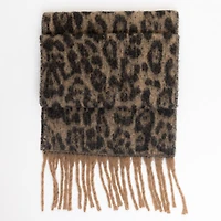 Women's Leopard Tassel Scarf