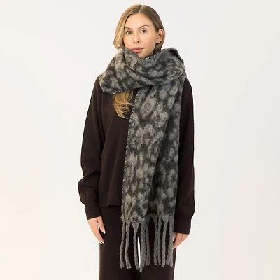 Women's Leopard Tassel Scarf