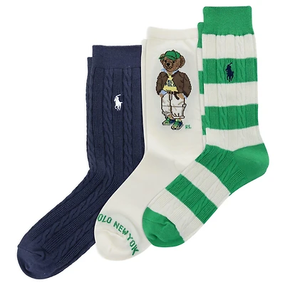 Women's Polo Bear Crew Sock (3 Pack)