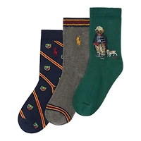 Junior Boys' [8-20] Polo Bear Crew Sock (3 Pack)