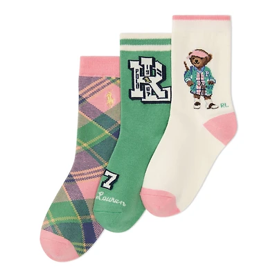 Junior Girls' [7-16] Polo Bear Crew Sock (3 Pack)