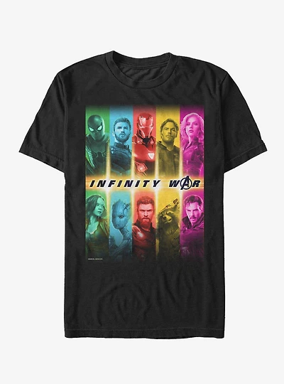Marvel Avengers: Infinity War Hero Rainbow Panel T-Shirt