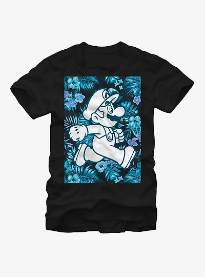 Nintendo Mario Floral Print Run T-Shirt