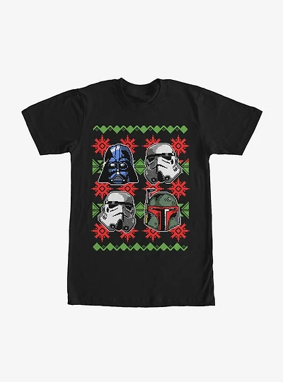 Star Wars Ugly Christmas Sweater Empire Helmets T-Shirt