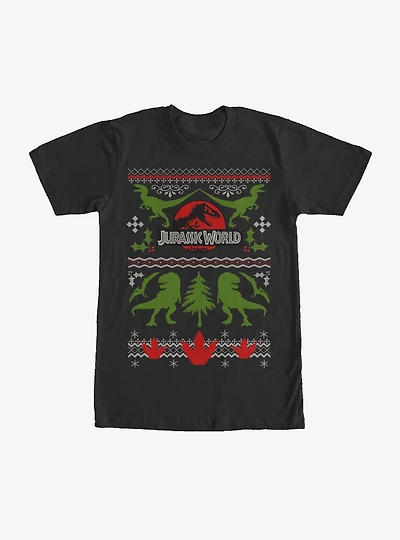 Jurassic Park Ugly Christmas Sweater Print T-Shirt
