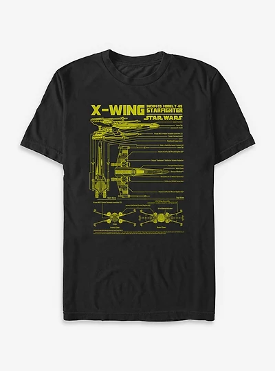 Star Wars X-Wing Schematics T-Shirt