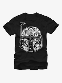 Star Wars Boba Fett Helmet Movie Scenes T-Shirt