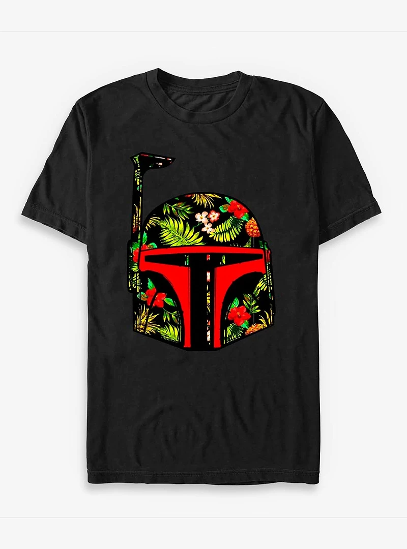 Star Wars Boba Fett Tropical Print Helmet T-Shirt
