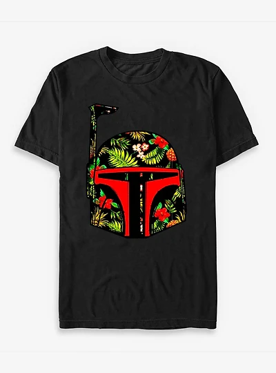 Star Wars Boba Fett Tropical Print Helmet T-Shirt