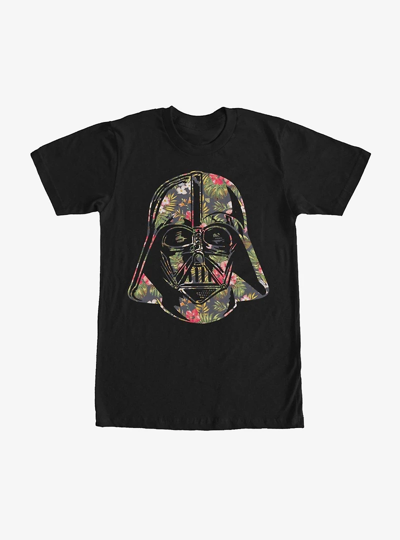 Star Wars Tropical Print Darth Vader Helmet T-Shirt