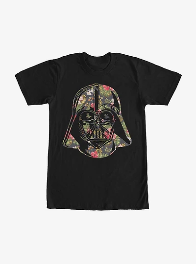 Star Wars Tropical Print Darth Vader Helmet T-Shirt