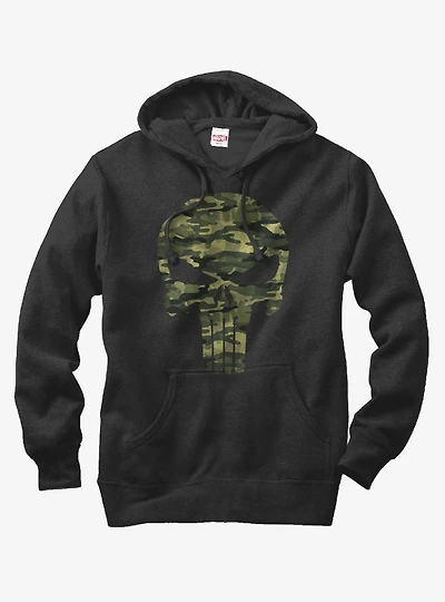 Marvel The Punisher Camo Skull Symbol Hoodie