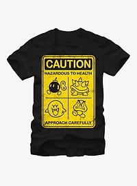 Nintendo Mario Enemies Caution Sign T-Shirt