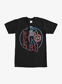 Marvel Captain America Neon Sign Print T-Shirt