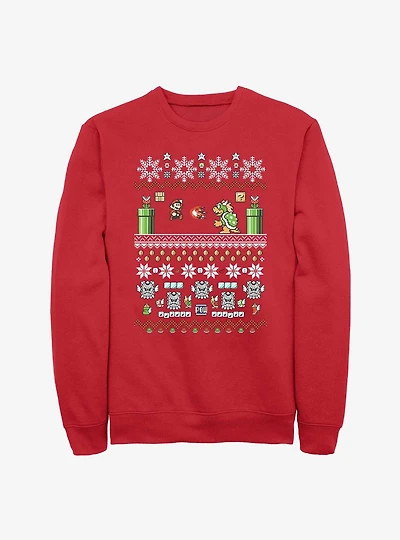 Nintendo Mario and Bowser Ugly Christmas Sweater Sweatshirt