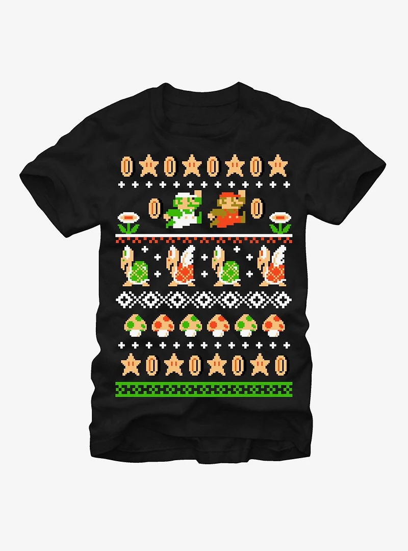 Nintendo Super Mario Bros Pattern T-Shirt