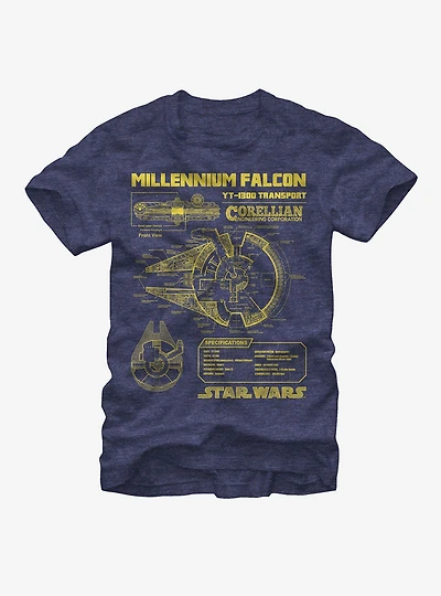 Star Wars Falcon Schematic T-Shirt