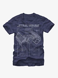 Star Wars TIE Fighter Blueprint T-Shirt
