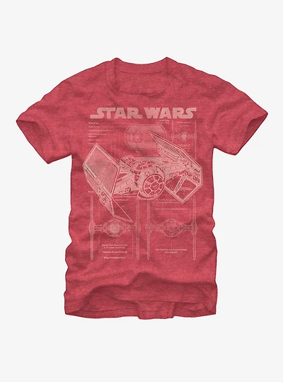 Star Wars TIE Fighter Blueprint T-Shirt