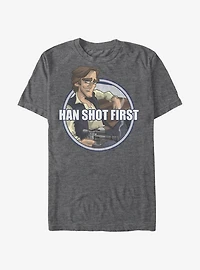 Star Wars Han Shot First Cartoon T-Shirt