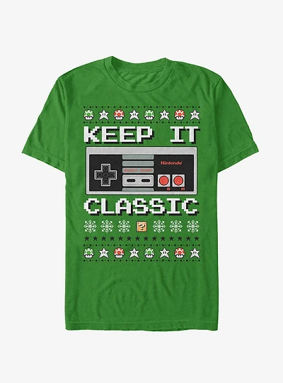 Nintendo Ugly Christmas Sweater NES Classic Controller T-Shirt