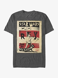 Star Wars Rey Join Resistance Poster T-Shirt