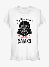 Star Wars Valentine's Day Vader Together Rule Galaxy Girls T-Shirt