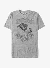 Disney Beauty And The Beast Sketched Grey-scale T-Shirt