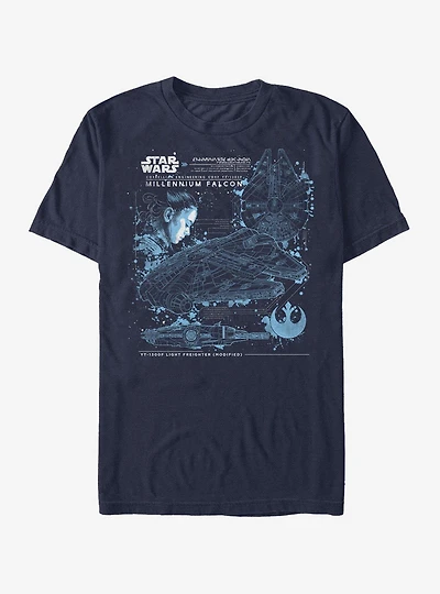 Star Wars Millennium Falcon Plans T-Shirt