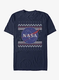 NASA Logo Ugly Christmas Sweater Print T-Shirt