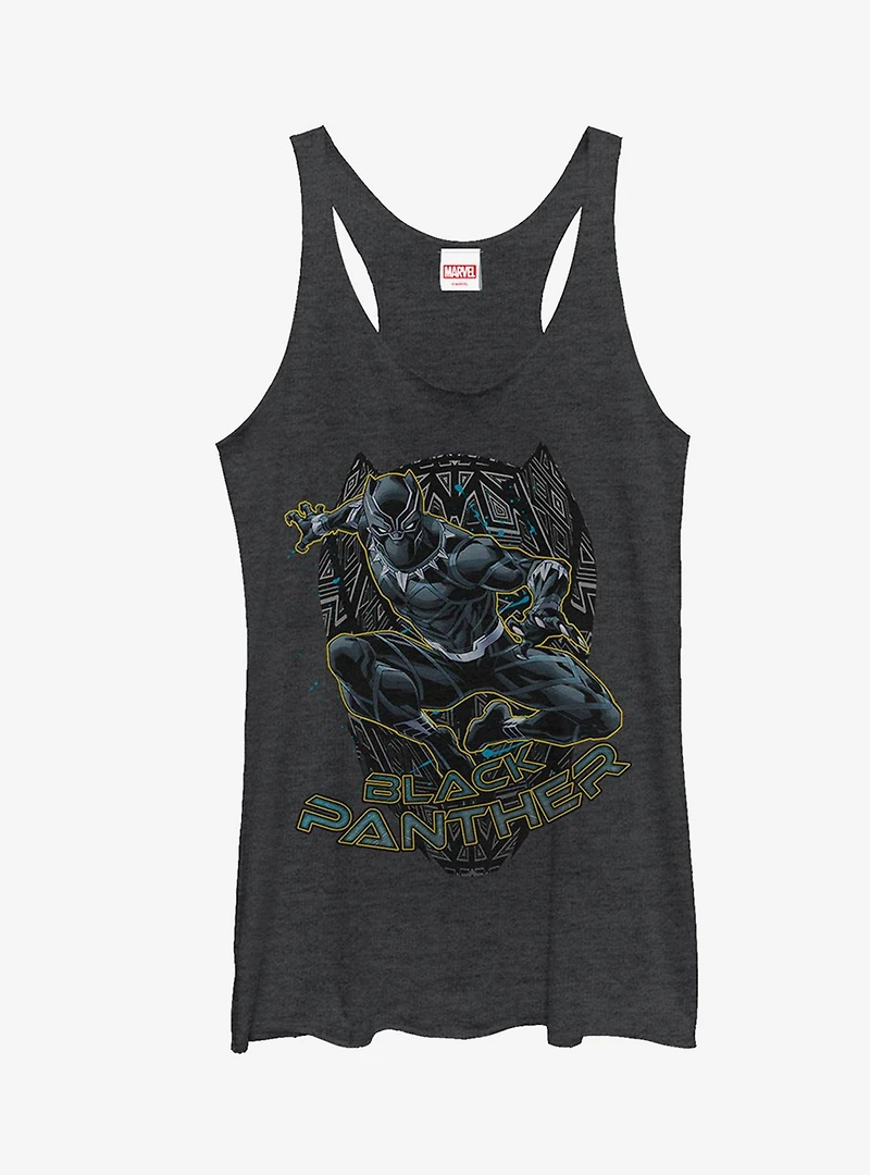 Marvel Black Panther Mask Outline Girls Tanks