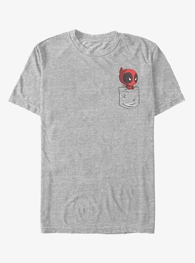Marvel Deadpool Cartoon Faux Pocket T-Shirt