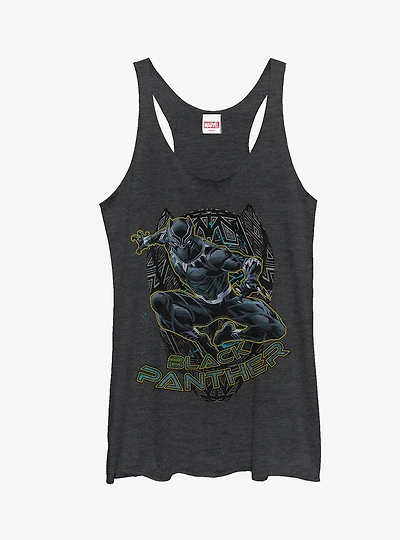 Marvel Black Panther Mask Outline Girls Tanks