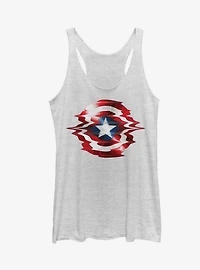 Marvel Captain America Shield Glitch Girls Tank Top