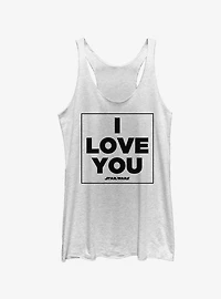 Star Wars Princess Leia I Love You Girls Tanks