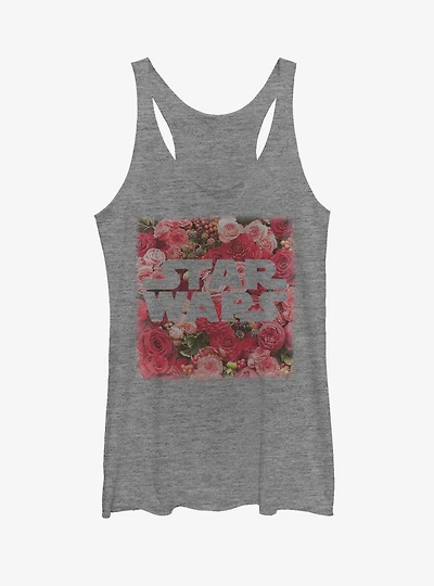Star Wars Rose Floral Print Logo Girls Tanks