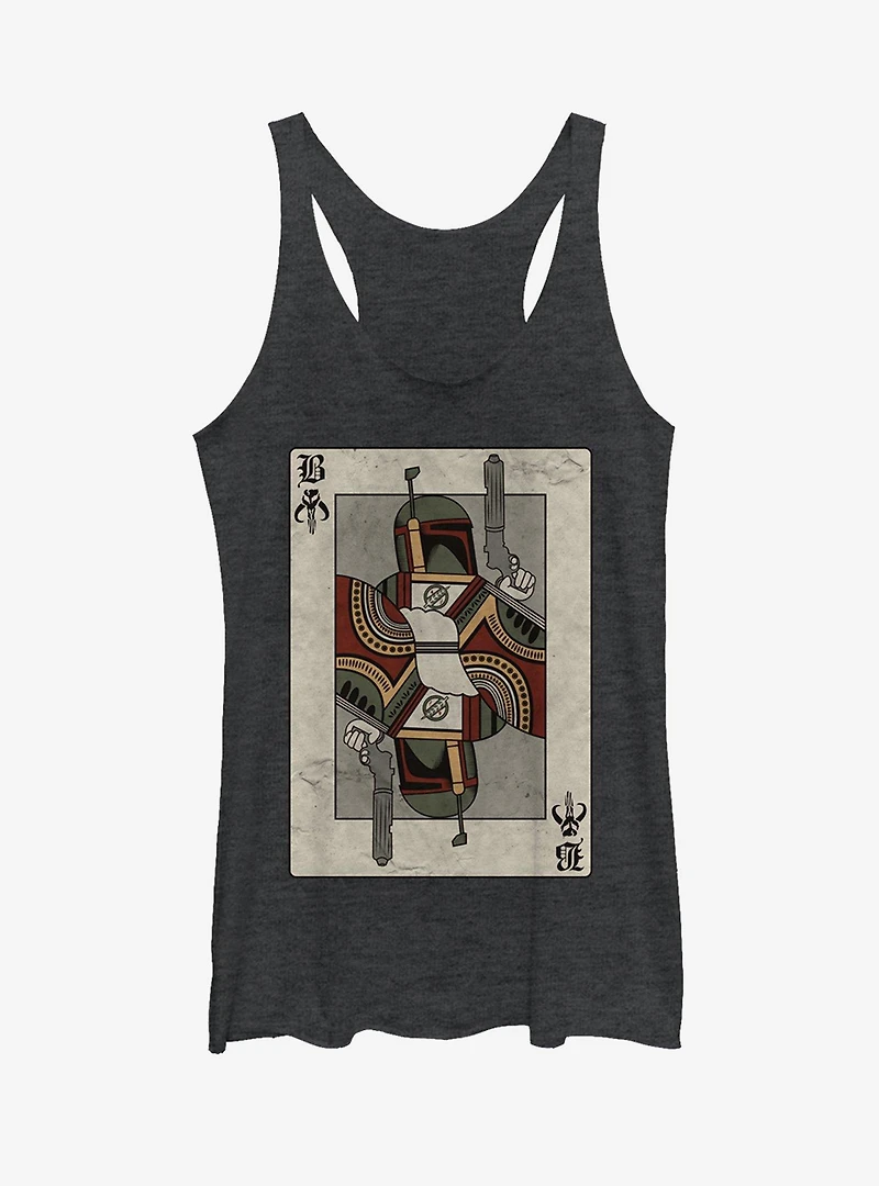 Star Wars Boba Fett Playing Card Girls Tank Top