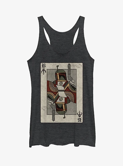 Star Wars Boba Fett Playing Card Girls Tank Top