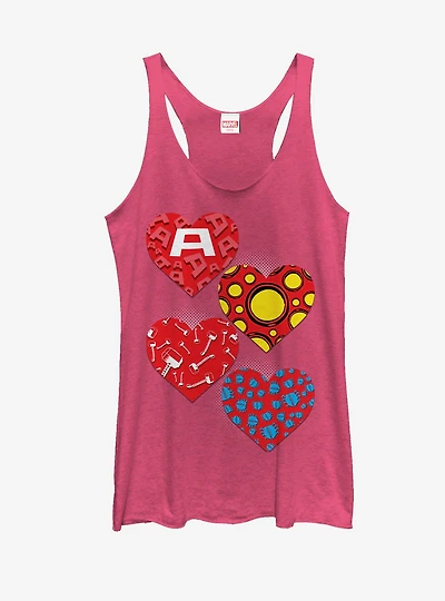 Marvel Avengers Hero Hearts Womens Tank Top