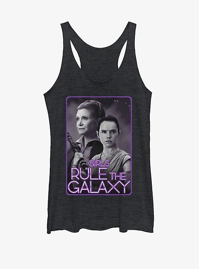 Star Wars Leia and Rey Rule the Galaxy Womens Tank Top