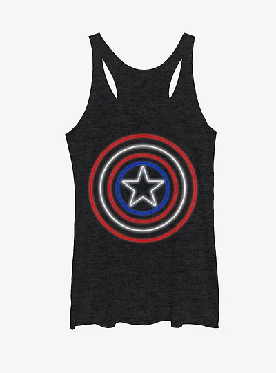 Marvel Captain America Shield Neon Light Womens Tank Top